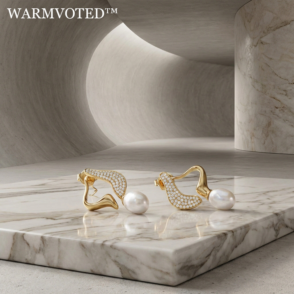 ✨Warmvoted™ THE LIQUID PEARL SCULPTURAL EARRINGS