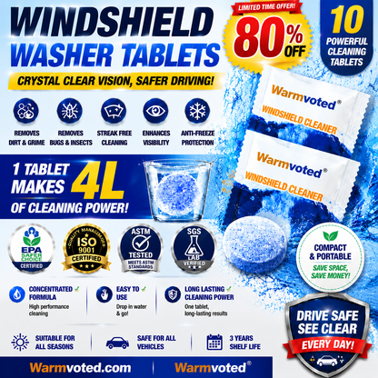🚗 Windshield Washer Tablets | Crystal Clear Vision Anytime
