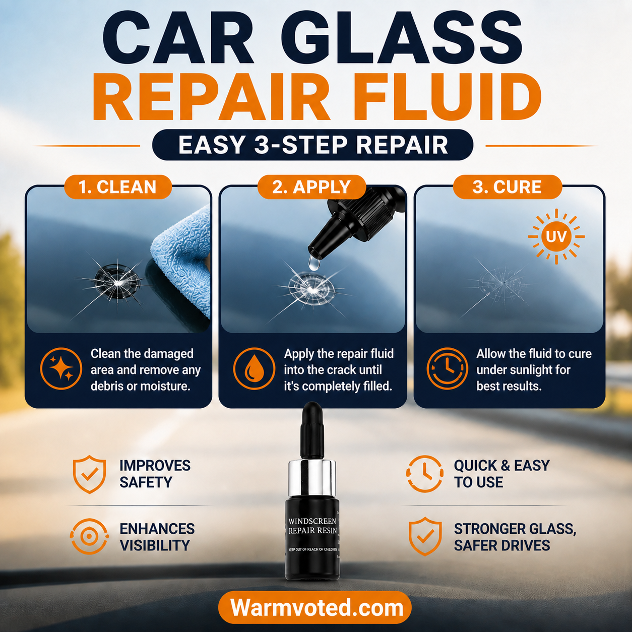 🚗 Fix Windshield Cracks Fast — Easy DIY Repair Kit That Helps Restore Glass Clarity & Save On Expensive Replacements